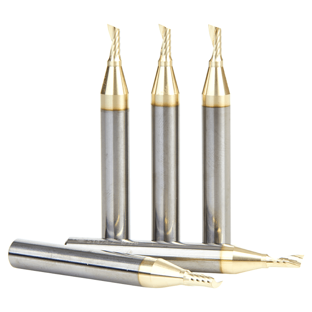 1/8" x 2" x 1/4" Up-Cut 'O' Aluminum Cutting CNC Spiral Router Bit, 1-Flute, 1/4" shank (5/Pack) Alt 2 - Image