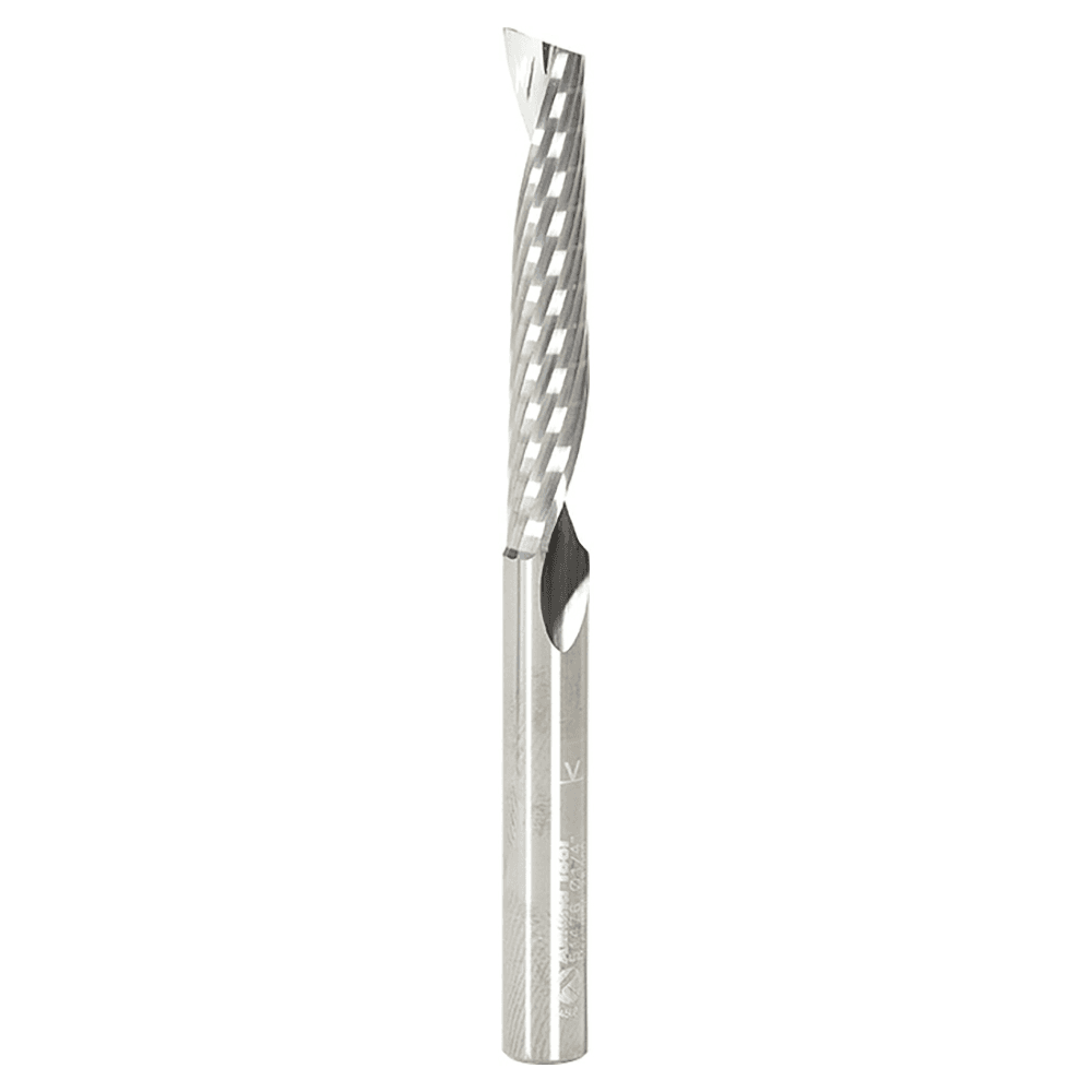 1/4" x 3" x 1-1/2" Up-Cut 'O' Aluminum Cutting CNC Spiral Router Bit, 1-Flute, 1/4" Shank - Main Image