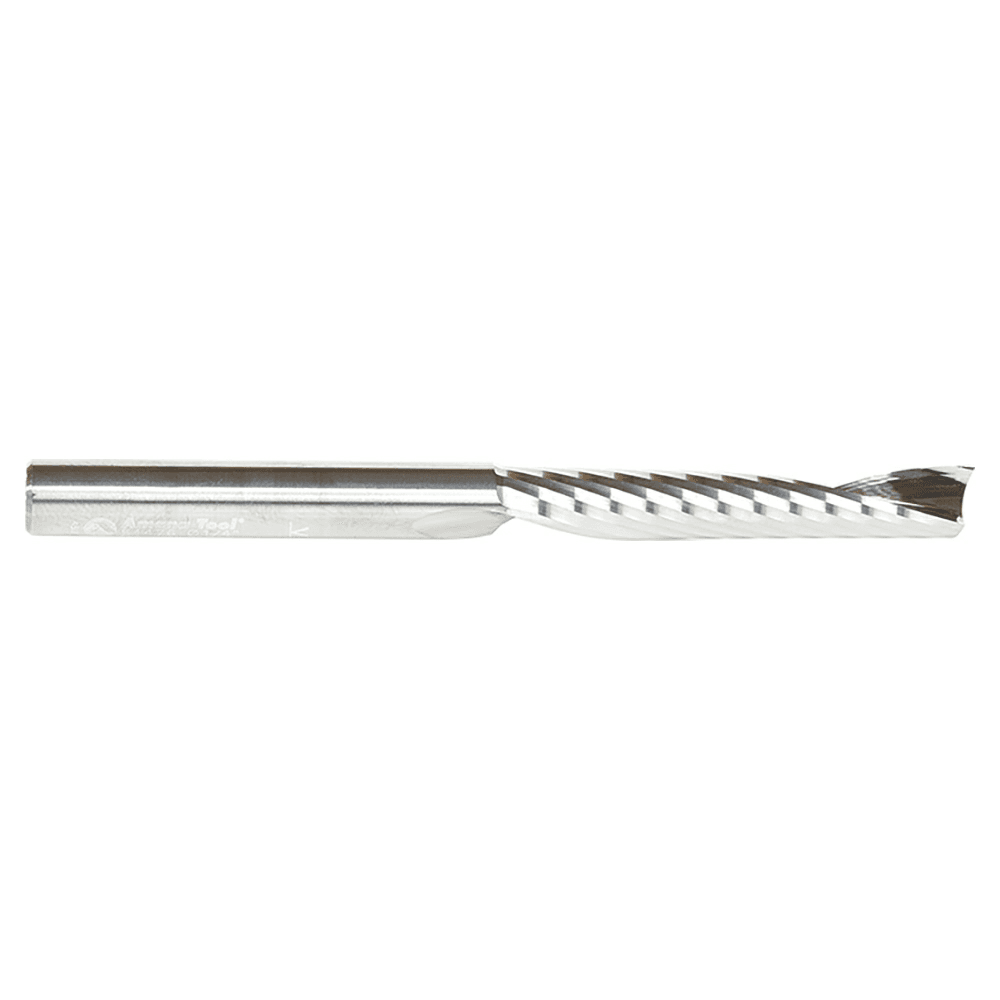 1/4" x 3" x 1-1/2" Up-Cut 'O' Aluminum Cutting CNC Spiral Router Bit, 1-Flute, 1/4" Shank - Alt Image 1