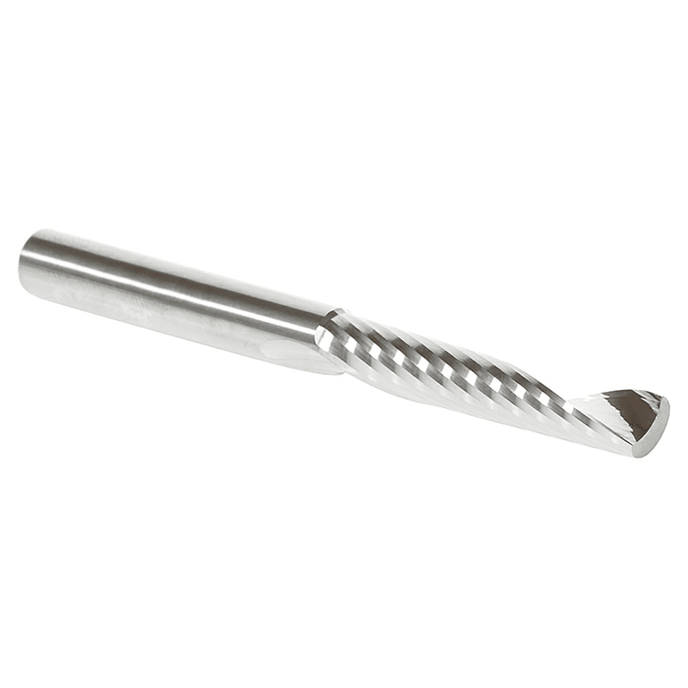 1/4" x 3" x 1-1/2" Up-Cut 'O' Aluminum Cutting CNC Spiral Router Bit, 1-Flute, 1/4" Shank - Alt Image 2