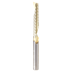 1/4" Dia x 1-1/2" Solid Carbide CNC Spiral 'O' Flute, Aluminum Cutting, 1/4" Shank, Up-Cut ZrN Coated Router Bit Alt 1 - Image
