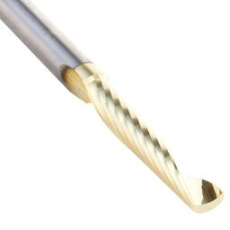 1/4" Dia x 1-1/2" Solid Carbide CNC Spiral 'O' Flute, Aluminum Cutting, 1/4" Shank, Up-Cut ZrN Coated Router Bit Alt 4 - Image