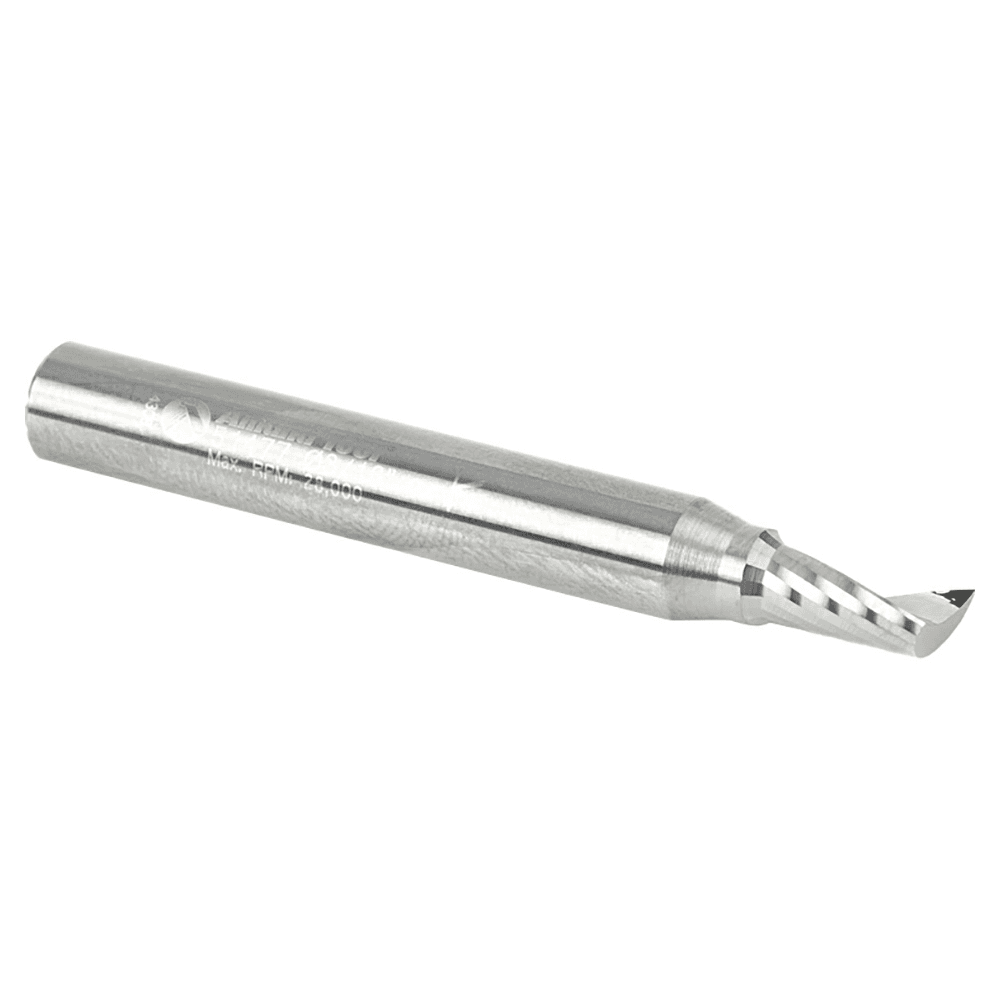 3/16" x 2" Up-Cut 'O' Aluminum Cutting CNC Spiral Router Bit, 1-Flute, 1/4" Shank - Alt Image 2