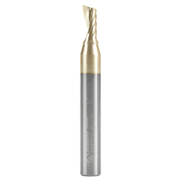 3/16" x 2" x 3/8" ZrN Coated Up-Cut 'O' Aluminum Cutting CNC Spiral Router Bit, 1-Flute, 1/4" Shank - Main Image