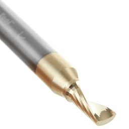 3/16" x 2" x 3/8" ZrN Coated Up-Cut 'O' Aluminum Cutting CNC Spiral Router Bit, 1-Flute, 1/4" Shank - Alt Image 3
