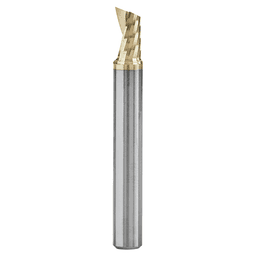 1/4" x 2" ZrN Coated Up-Cut 'O' Aluminum Cutting CNC Spiral Router Bit, 1-Flute, 1/4" Shank - Main Image