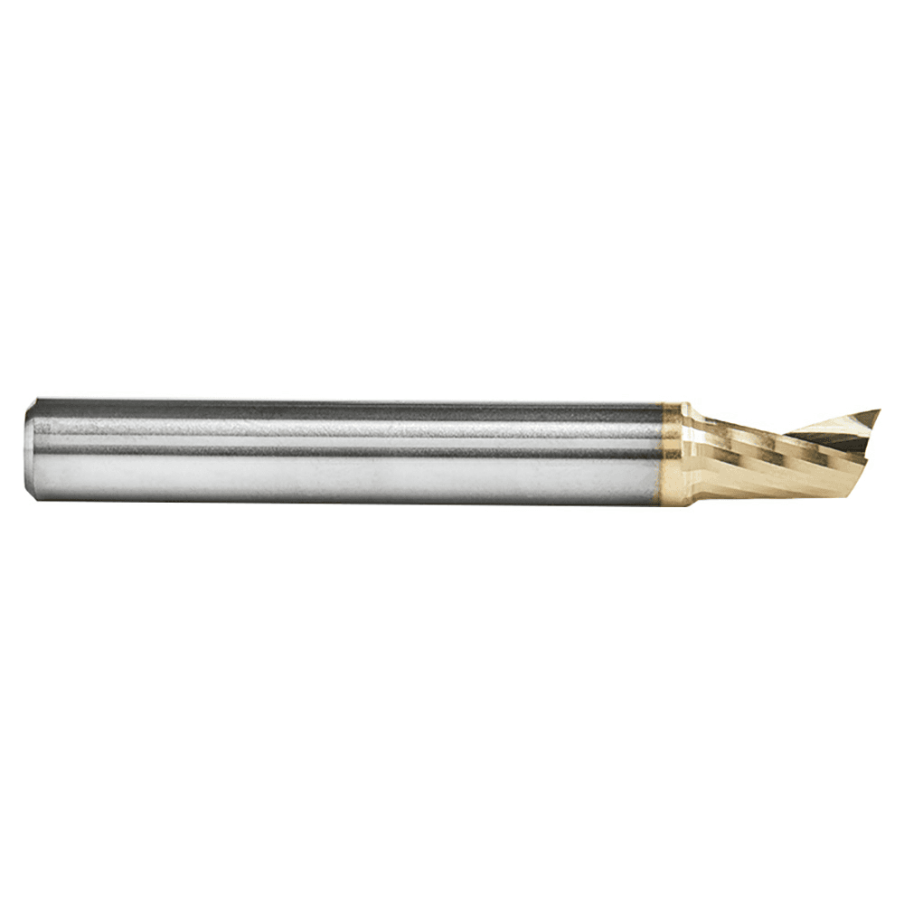 1/4" x 2" ZrN Coated Up-Cut 'O' Aluminum Cutting CNC Spiral Router Bit, 1-Flute, 1/4" Shank - Alt Image 1