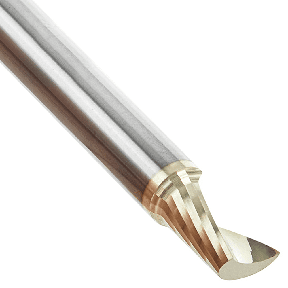 1/4" x 2" ZrN Coated Up-Cut 'O' Aluminum Cutting CNC Spiral Router Bit, 1-Flute, 1/4" Shank - Alt Image 3