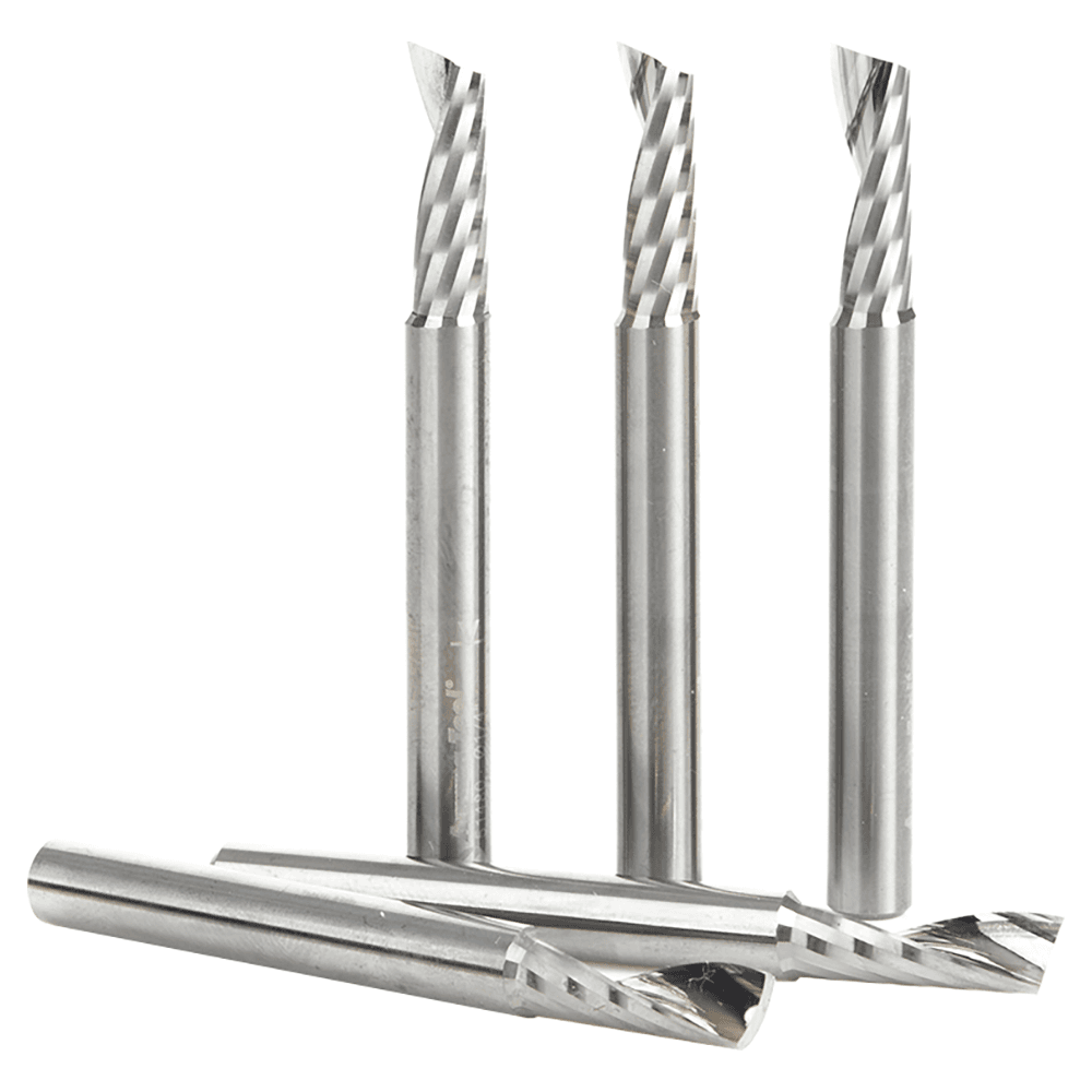 1/4" x 2-1/2" x 3/4" Up-Cut 'O' Aluminum Cutting CNC Spiral Router Bit, 1-Flute, 1/4" shank (5/Pack) Alt 1 - Image