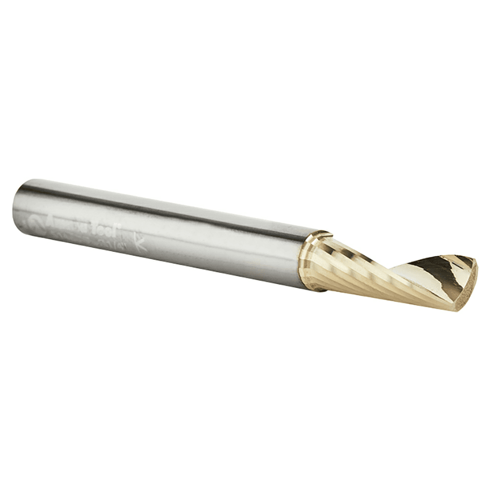 1/4" x 2-1/2" ZrN Coated Up-Cut 'O' Aluminum Cutting CNC Spiral Router Bit, 1-Flute, 1/4" Shank - Alt Image 2