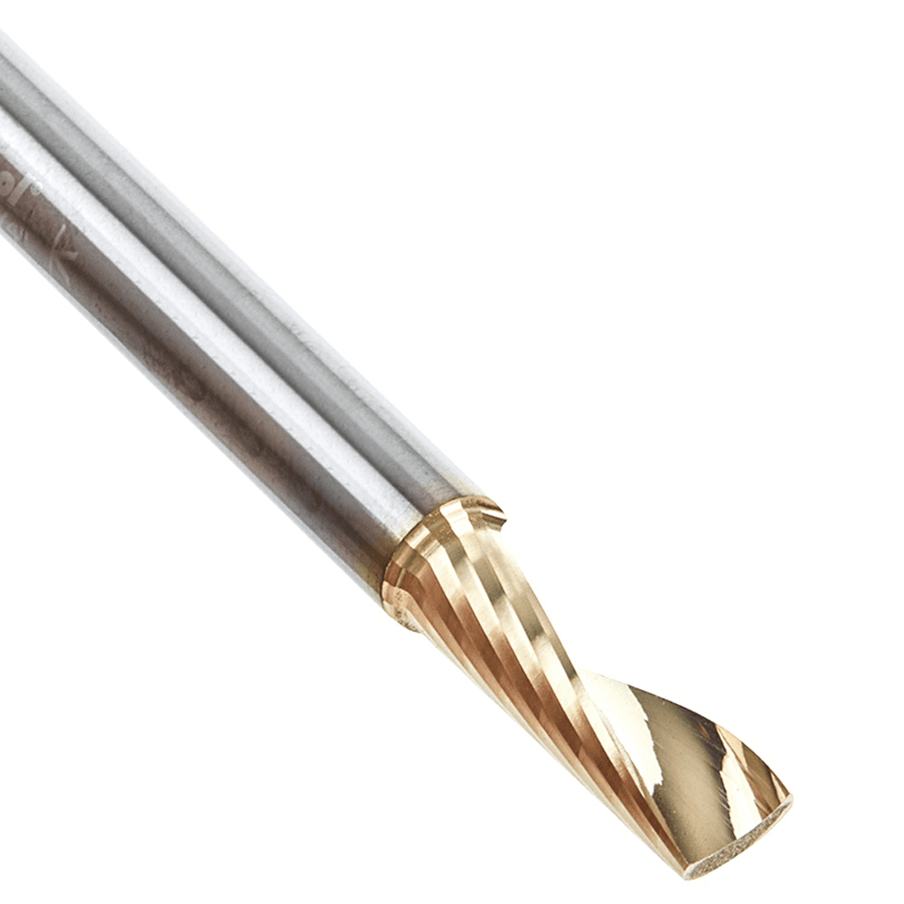1/4" x 2-1/2" ZrN Coated Up-Cut 'O' Aluminum Cutting CNC Spiral Router Bit, 1-Flute, 1/4" Shank - Alt Image 3