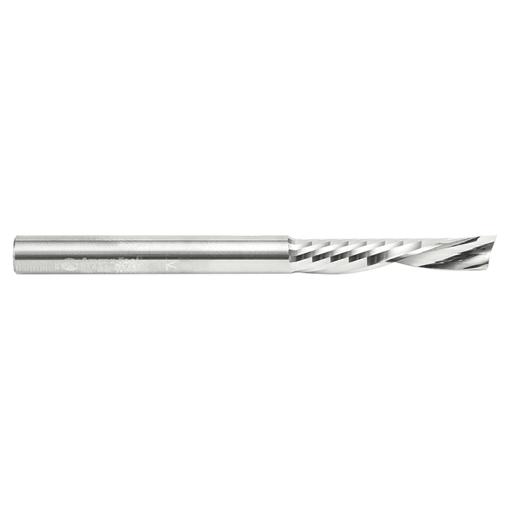 1/4" x 3" Up-Cut 'O' Aluminum Cutting CNC Spiral Router Bit, 1-Flute, 1/4" Shank - Alt Image 1