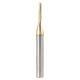 1/8" Dia x 5/8" Solid Carbide CNC Spiral 'O' Flute, Aluminum Cutting, 1/4" Shank, Up-Cut ZrN Coated Router Bit Alt 1 - Image