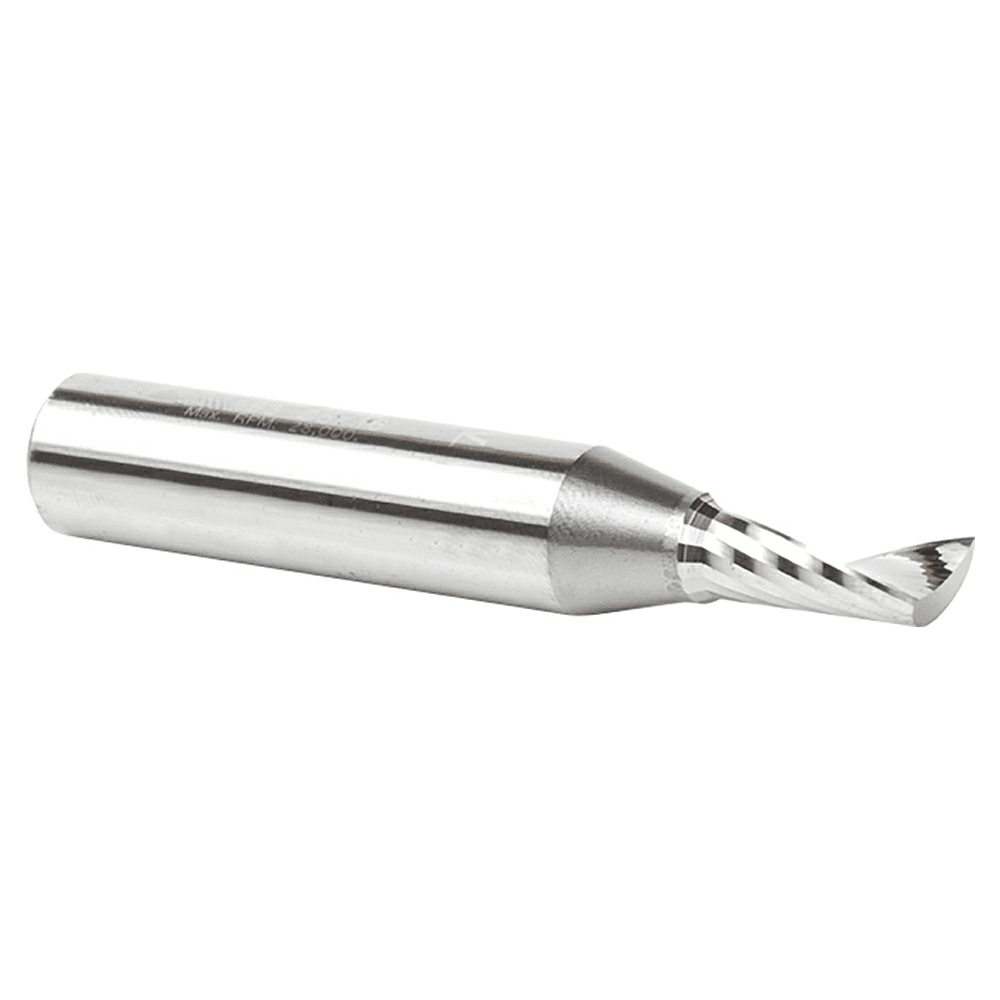5/16" x 3" Up-Cut 'O' Aluminum Cutting CNC Spiral Router Bit, 1-Flute, 1/2" Shank - Alt Image 2