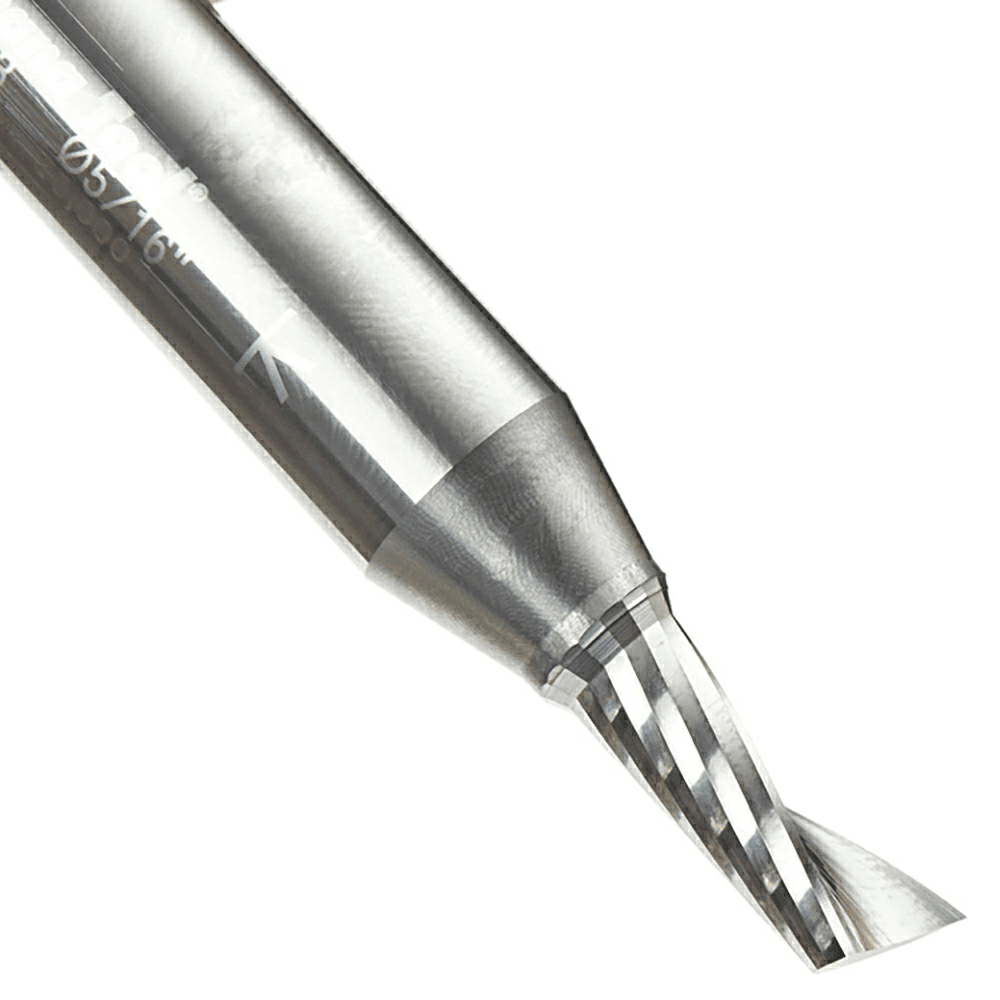 5/16" x 3" Up-Cut 'O' Aluminum Cutting CNC Spiral Router Bit, 1-Flute, 1/2" Shank - Alt Image 3