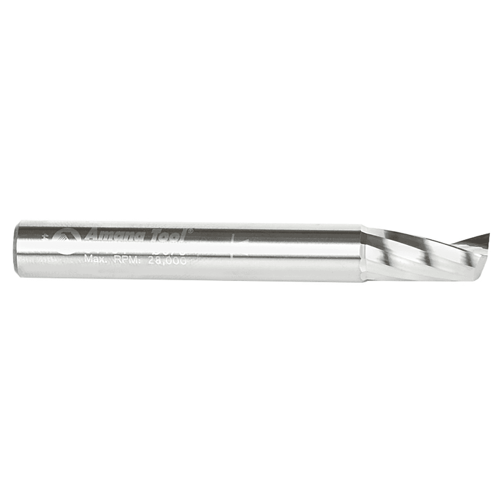 3/8" x 3" x 3/4" Up-Cut 'O' Aluminum Cutting CNC Spiral Router Bit, 1-Flute, 3/8" Shank - Alt Image 1