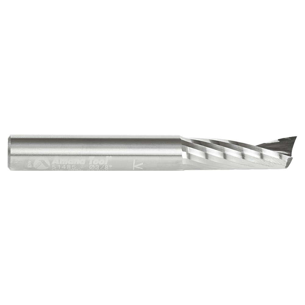 3/8" x 3" Up-Cut 'O' Aluminum Cutting CNC Spiral Router Bit, 1-Flute, 3/8" Shank - Alt Image 1