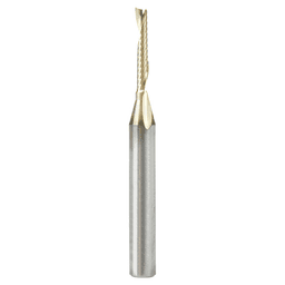 1/8" x 2-1/2" ZrN Coated Up-Cut 'O' Aluminum Cutting CNC Spiral Router Bit, 1-Flute, 1/4" Shank - Main Image
