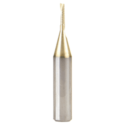 1/16" x 1-1/2" ZrN Coated Down-Cut 'O' Aluminum Cutting CNC Spiral Router Bit, 1-Flute, 1/4" Shank - Main Image