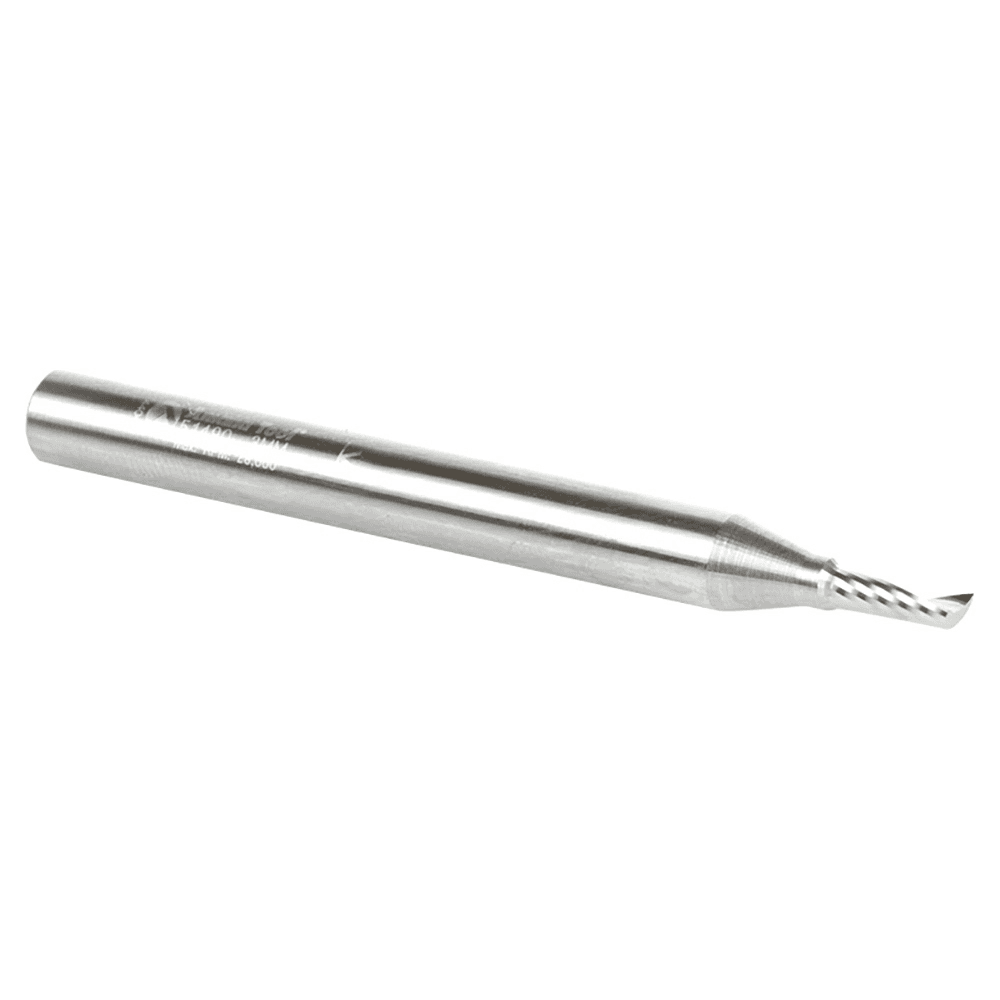 3mm x 63mm Up-Cut 'O' Aluminum Cutting CNC Spiral Router Bit, 1-Flute, 6mm Shank - Alt Image 2