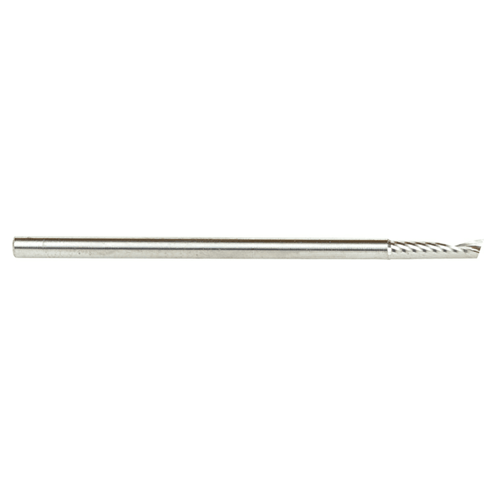 3mm x 64mm Up-Cut 'O' Plastic Cutting CNC Spiral Router Bit, 1-Flute, 3mm Shank - Alt Image 1