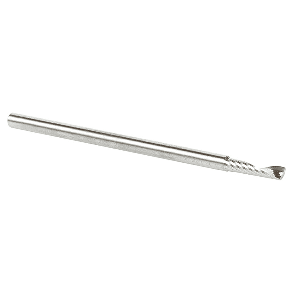 3mm x 64mm Up-Cut 'O' Plastic Cutting CNC Spiral Router Bit, 1-Flute, 3mm Shank - Alt Image 2