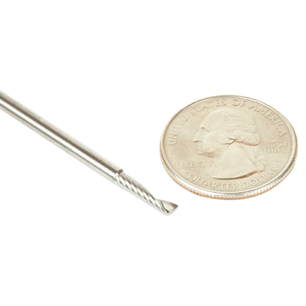 3mm x 64mm Up-Cut 'O' Plastic Cutting CNC Spiral Router Bit, 1-Flute, 3mm Shank - Alt Image 3