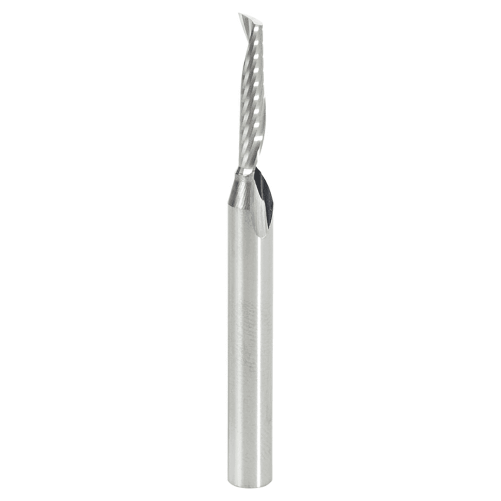 4mm x 63mm Up-Cut 'O' Aluminum Cutting CNC Spiral Router Bit, 1-Flute, 6mm Shank - Main Image