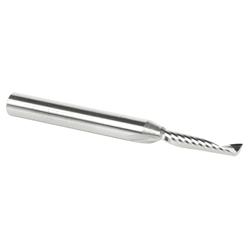 4mm x 63mm Up-Cut 'O' Aluminum Cutting CNC Spiral Router Bit, 1-Flute, 6mm Shank - Alt Image 1
