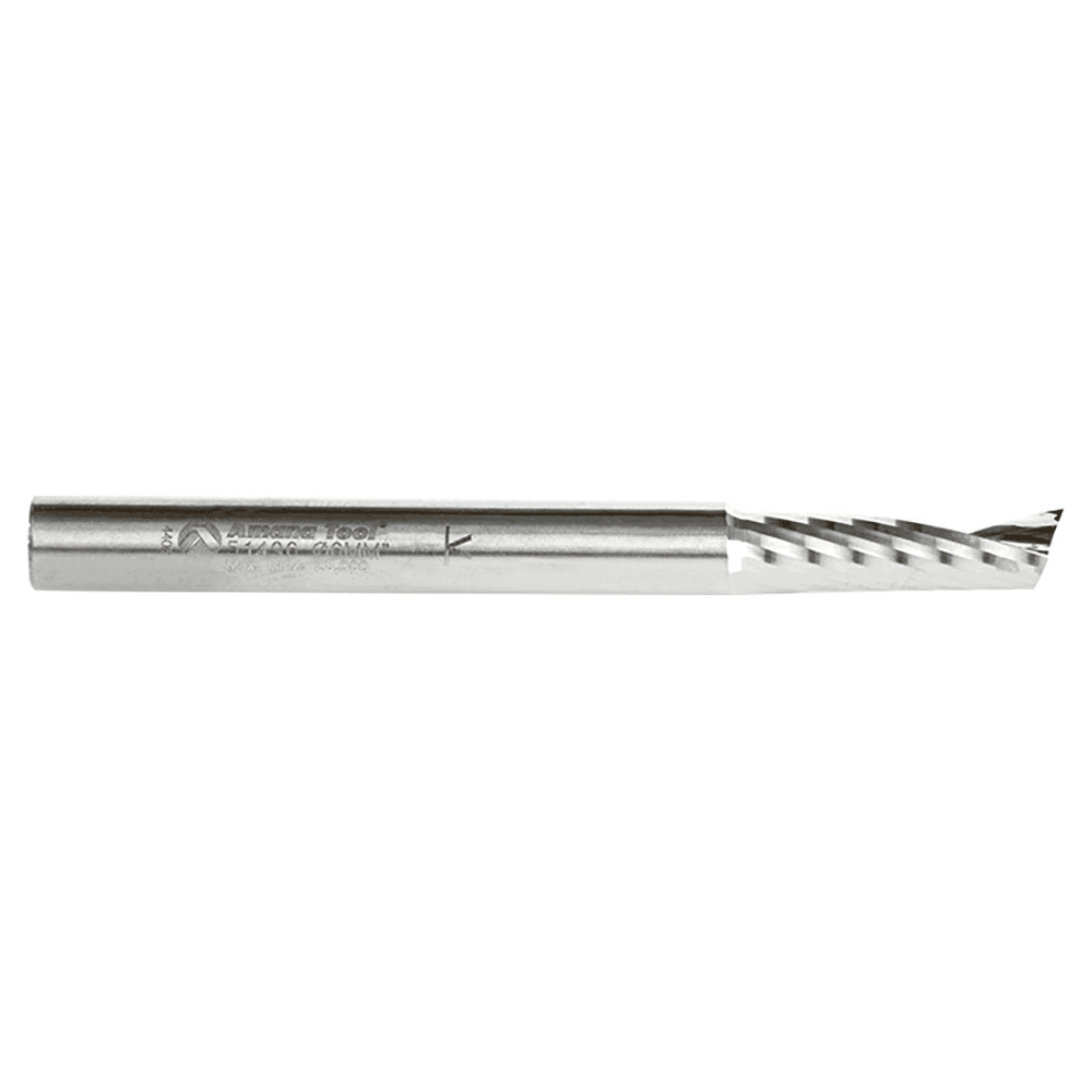 6mm x 64mm Up-Cut 'O' Aluminum Cutting CNC Spiral Router Bit, 1-Flute, 6mm Shank - Alt Image 1
