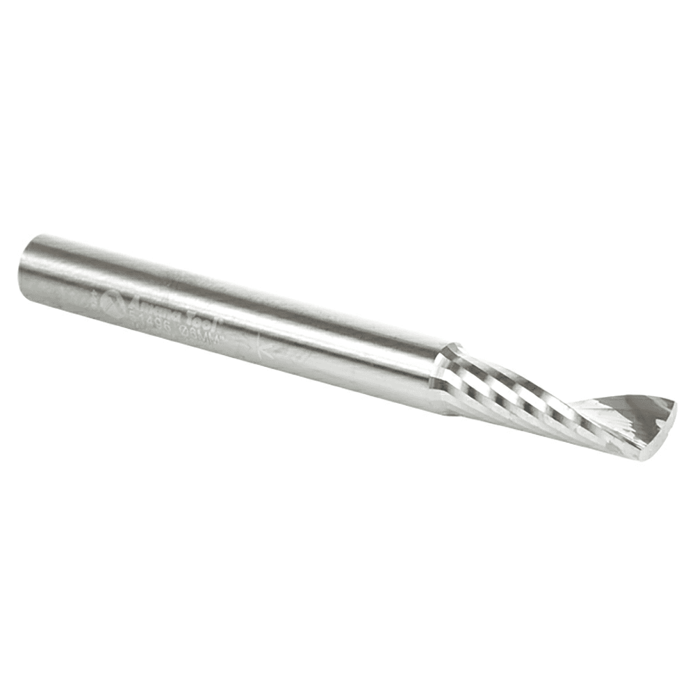 6mm x 64mm Up-Cut 'O' Aluminum Cutting CNC Spiral Router Bit, 1-Flute, 6mm Shank - Alt Image 2