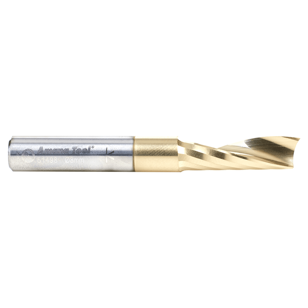 8mm x 64mm x 25mm Up-Cut 'O' Aluminum Cutting CNC Spiral Router Bit, 1-Flute, 8mm shank Alt 2 - Image