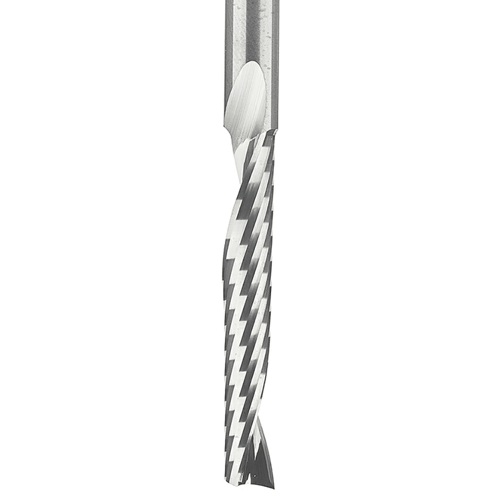 6mm x 75mm Up-Cut 'O' Plastic Cutting CNC Spiral Router Bit, 1-Flute, 6mm Shank - Alt Image 1