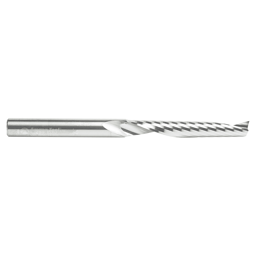 6mm x 75mm Up-Cut 'O' Plastic Cutting CNC Spiral Router Bit, 1-Flute, 6mm Shank - Alt Image 2