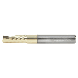 1/4" x 2" ZrN Coated Down-Cut 'O' Aluminum Cutting CNC Spiral Router Bit, 1-Flute, 1/4" Shank - Alt Image 1