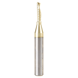 1/8" Dia x 1/2" Solid Carbide CNC Spiral 'O' Flute, Aluminum Cutting, 1/4" Shank, Down-Cut ZrN Coated Router Bit Alt 1 - Image
