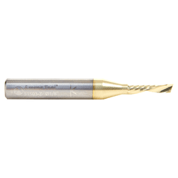 1/8" Dia x 1/2" Solid Carbide CNC Spiral 'O' Flute, Aluminum Cutting, 1/4" Shank, Down-Cut ZrN Coated Router Bit Alt 2 - Image