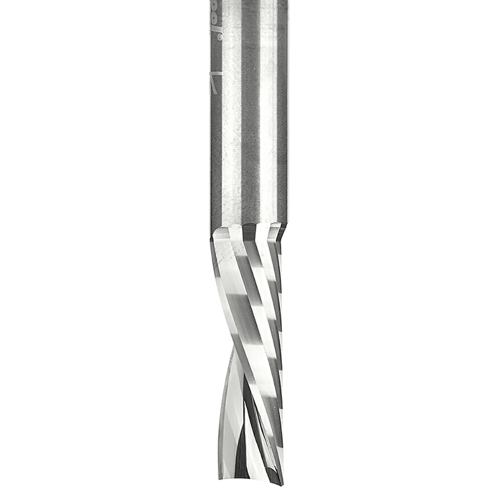 1/4" x 2" Down-Cut 'O' Plastic Cutting CNC Spiral Router Bit, 1-Flute, 1/4" Shank - Alt Image 1