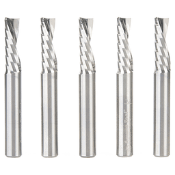 1/4" x 2" x 3/4" Down-Cut 'O' Plastic Cutting CNC Spiral Router Bit, 1-Flute, 1/2" shank (5/Pack) Alt 1 - Image