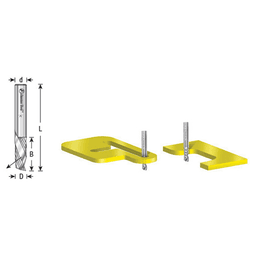 1/4" x 2" x 3/4" Down-Cut 'O' Plastic Cutting CNC Spiral Router Bit, 1-Flute, 1/2" shank (5/Pack) Main - Image