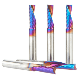 1/4" x 3/4" Spektra Extreme Tool Life Coated Down-Cut 'O' Plastic Cutting CNC Spiral Router Bit, 1-Flute, 1/4" Shank ((5/Pack) Alt 2 - Image