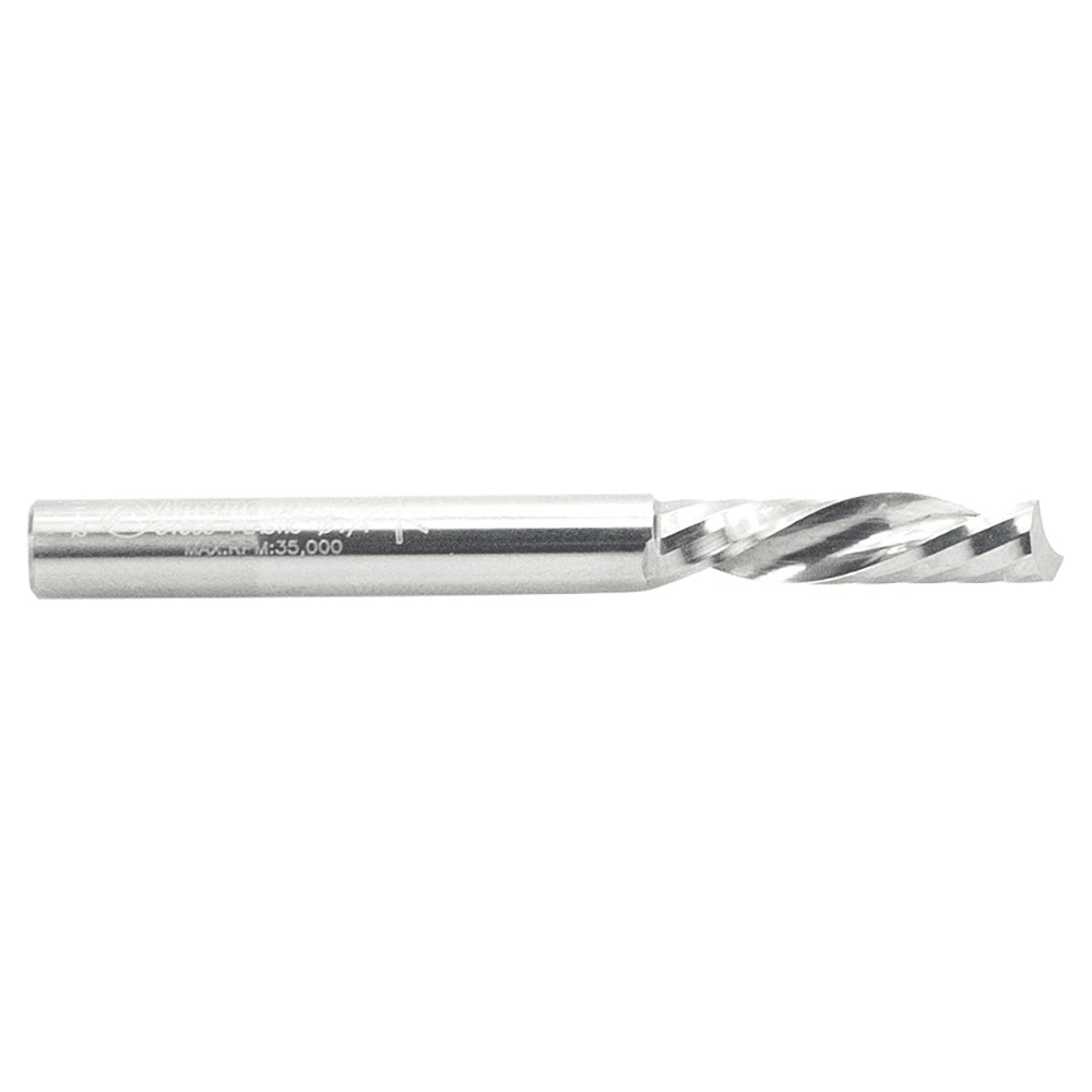 1/4" x 2-1/2" Down-Cut 'O' Plastic Cutting CNC Spiral Router Bit, 1-Flute, 1/4" Shank - Alt Image 2