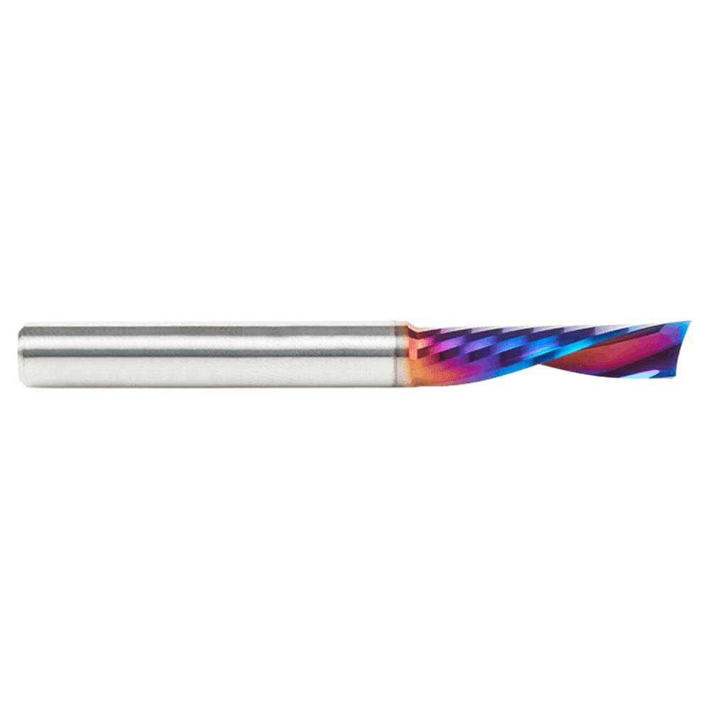 1/4" Dia x 1" Solid Carbide CNC Spektra Extreme Tool Life Coated Spiral 'O' Flute, Plastic Cutting, 1/4" Shank, Down-Cut Router Bit Alt 2 - Image