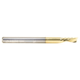 1/8" Dia x 5/16" Solid Carbide CNC Spiral 'O' Flute, Aluminum Cutting, 1/8" Shank, Down-Cut ZrN Coated Router Bit Alt 2 - Image