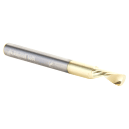 1/8" Dia x 5/16" Solid Carbide CNC Spiral 'O' Flute, Aluminum Cutting, 1/8" Shank, Down-Cut ZrN Coated Router Bit Alt 3 - Image