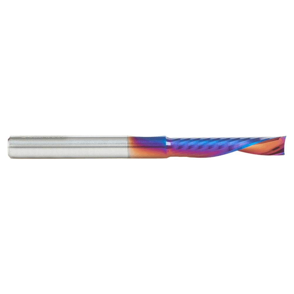 1/4" Dia x 1-1/4" Solid Carbide CNC Spektra Extreme Tool Life Coated Spiral 'O' Flute, Plastic Cutting, 1/4" Shank, Down-Cut Router Bit Alt 2 - Image