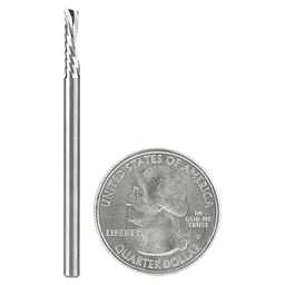 1/8" x 2" Down-Cut 'O' Plastic Cutting CNC Spiral Router Bit, 1-Flute, 1/8" Shank - Alt Image 3