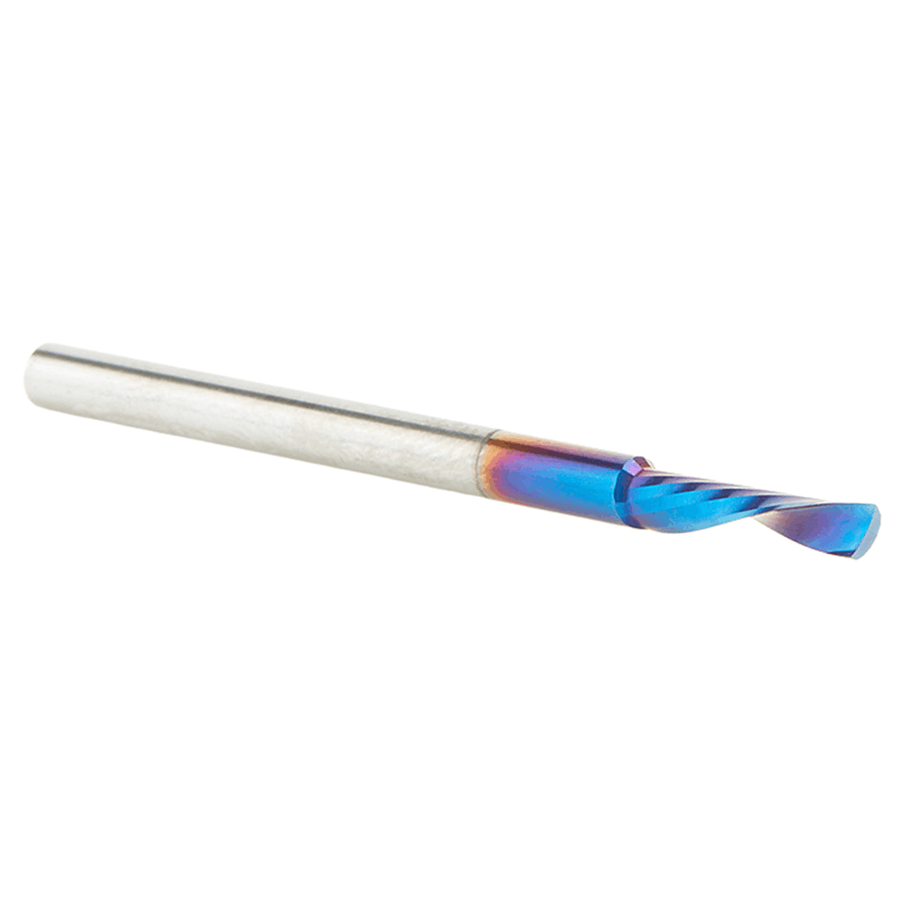 1/8" Dia x 1/2" Solid Carbide CNC Spektra Extreme Tool Life Coated Spiral 'O' Flute, Plastic Cutting, 1/8 Shank, Down-Cut Design Router Bit Alt 3 - Image