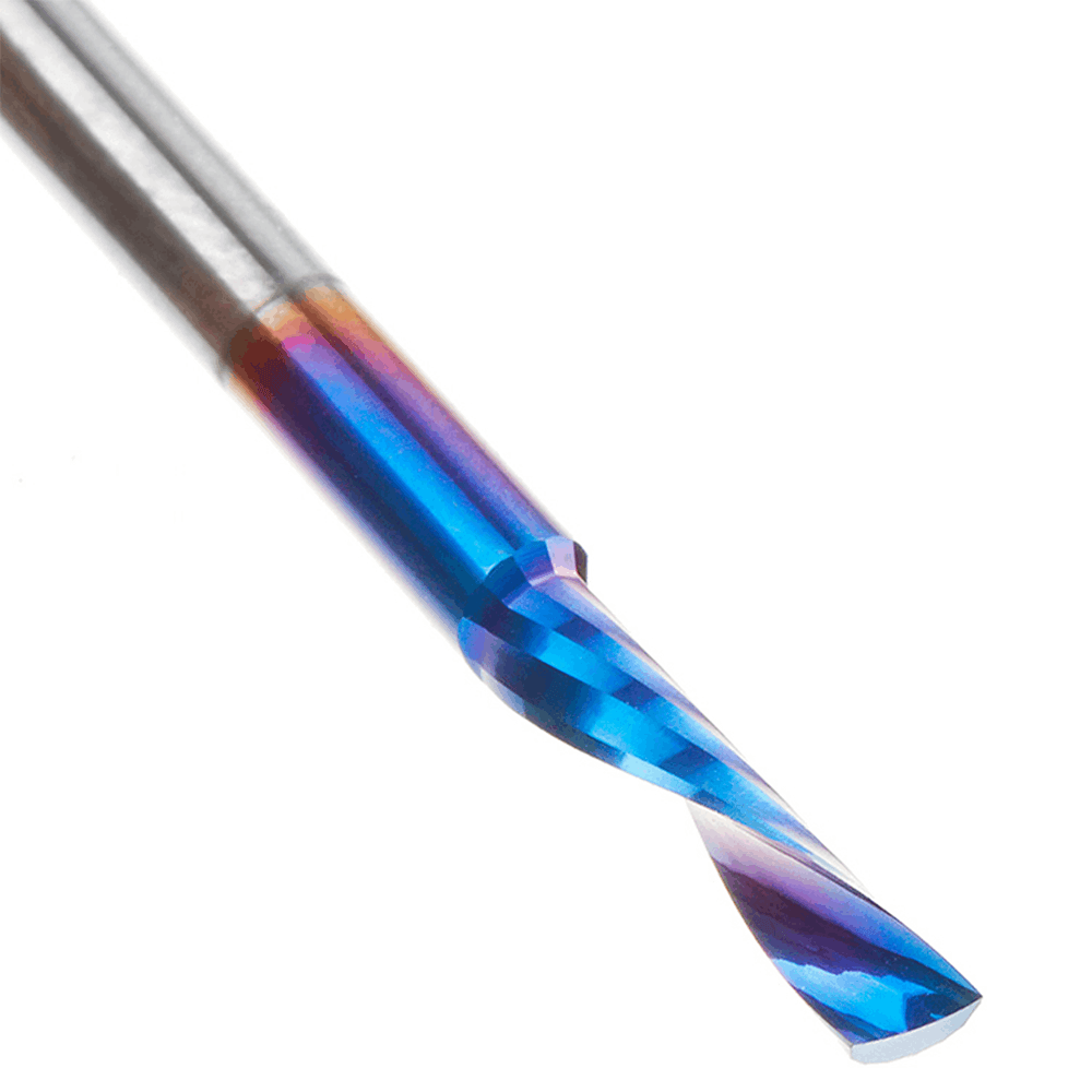 1/8" Dia x 1/2" Solid Carbide CNC Spektra Extreme Tool Life Coated Spiral 'O' Flute, Plastic Cutting, 1/8 Shank, Down-Cut Design Router Bit Alt 4 - Image