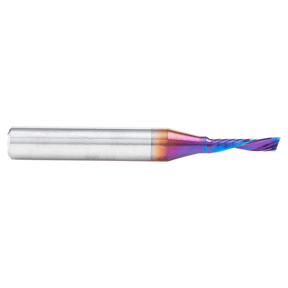 1/8" Dia x 1/2" Solid Carbide CNC Spektra Extreme Tool Life Coated Spiral 'O' Flute, Plastic Cutting, 1/4" Shank, Down-Cut Design Router Bit Alt 2 - Image